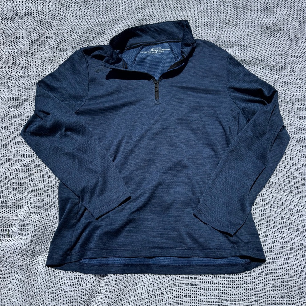 Vineyard Vines Men's Deep Blue Zip-Up Sweater